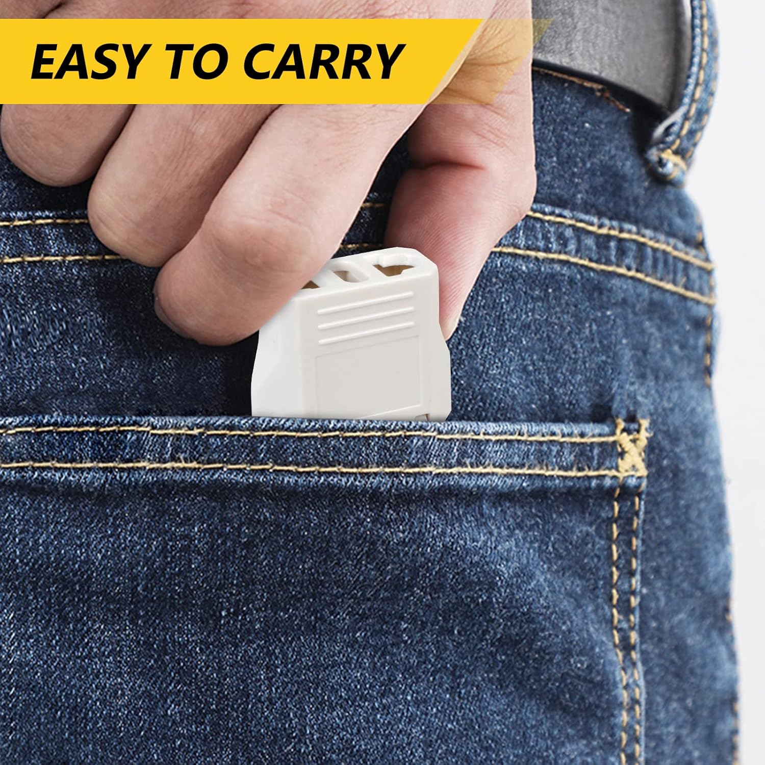 6 Pack Travel Adapter: European to US Outlet Plug Adapter (White) - Image 5