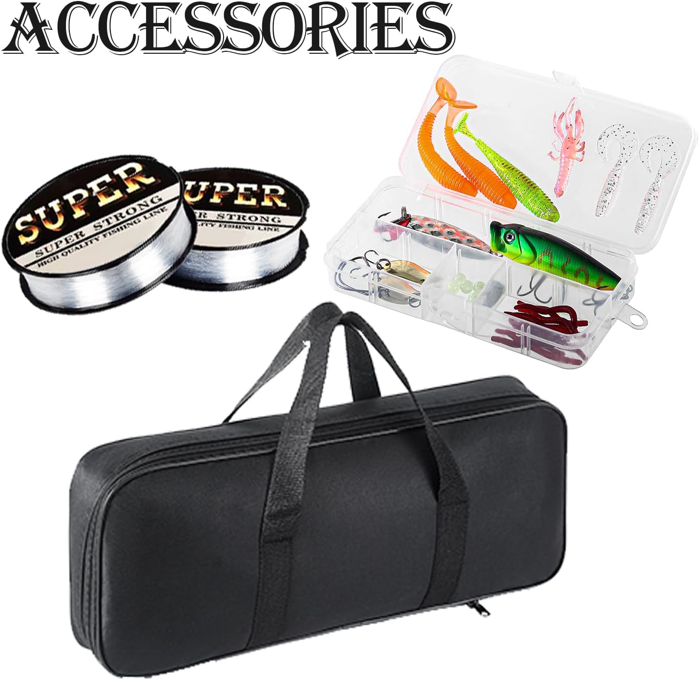 Fishing Rod, 2Pcs 6.9ft Telescopic Fishing Pole Set, Portable Spinning Rod and Reel Combo with Carrier Bag Freshwater Fishing Rod and Reel Combos Kits Fishing Gear - Image 6